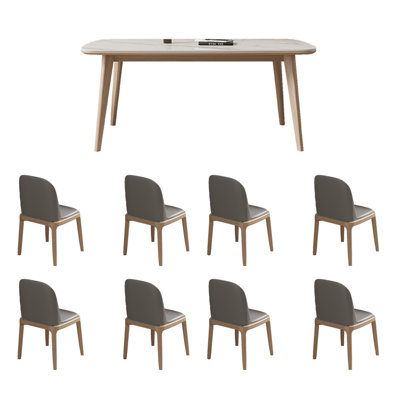 Contemporary Oak Dining Set with Chairs