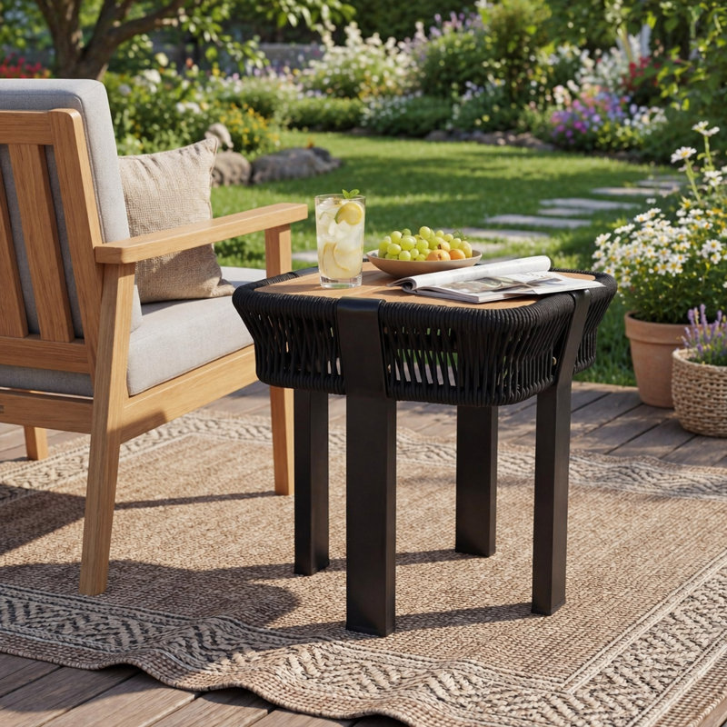 Table de bout d'extérieur pour patio, Black