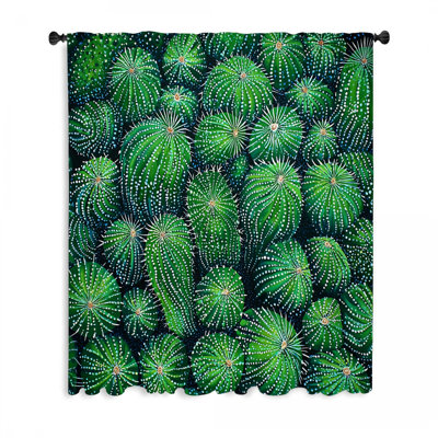 Rideaux de fenêtre cactus, occultant botanique et voilages - 1 panneau