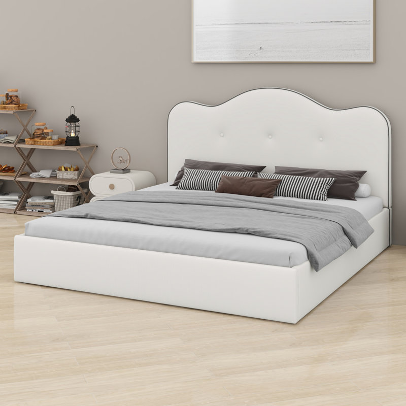 Contemporary Upholstered Platform Bed, Minimalist Yet Elegant