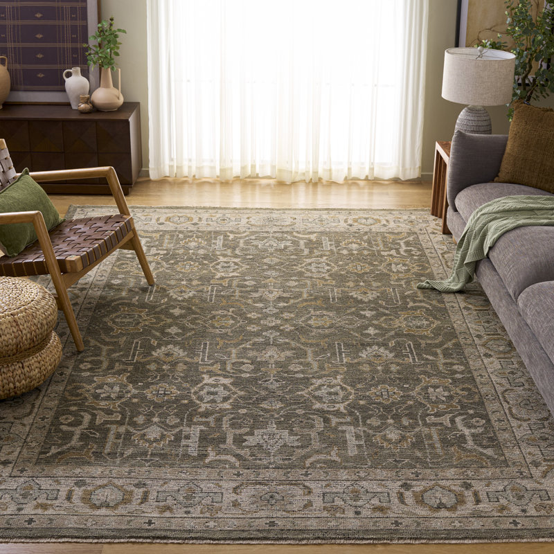 Izmir Hand-Knotted Wool Linen Area Rug, Runner 3' x 14'