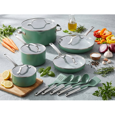 Gotham Steel Modern Collection 15 Piece Ceramic Nonstick Cookware Set