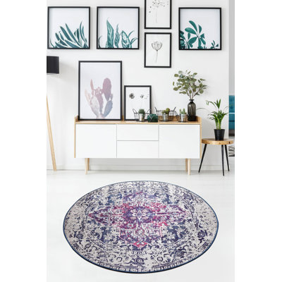 Antibacterial Round Carpet, 39.4 Inches Diameter, 100% Polyester, 0.2 Inches Pile Height | Non-Slip Underside, Machine Washable | Perfect for Living Room, Bedroom, and Playroom, Soft and Durable Design