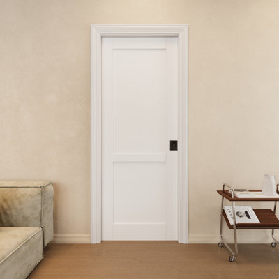 Porte à 2 compartiments 28 po x 80 po avec serrure noire, porte coulissante, à peindre et imperméable, porte pour garde-robe, portes de chambre à coucher