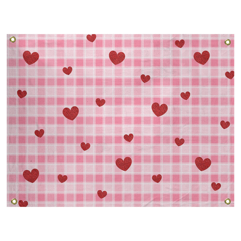Polyester Tapestry, 1" H x 59" W x 50" D, Pink/Red