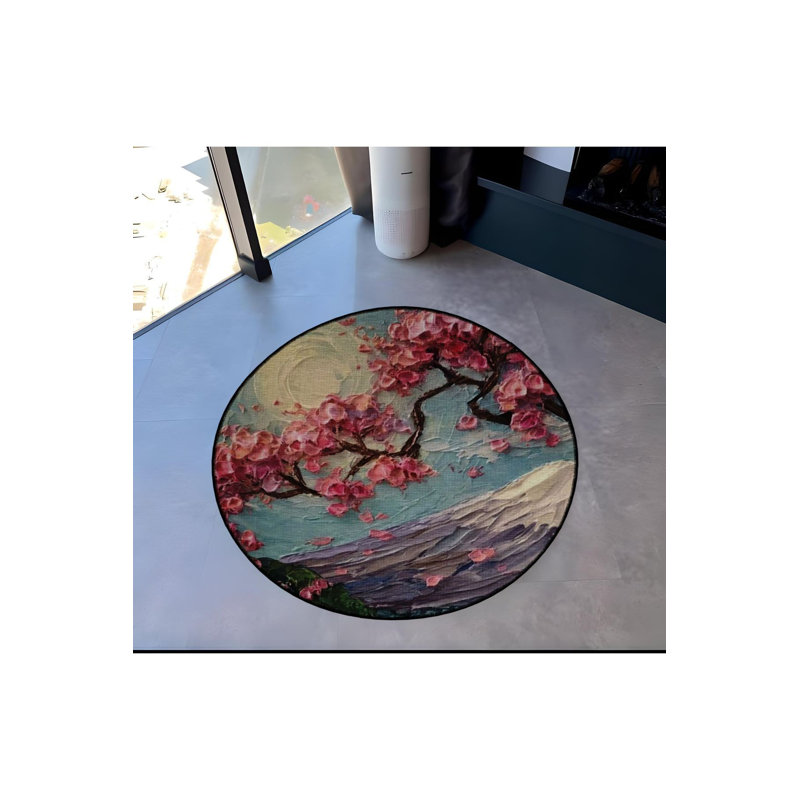 Tapis décoratif lavable à la machine, Sous-tapis rond 3 pi 3 po inclus