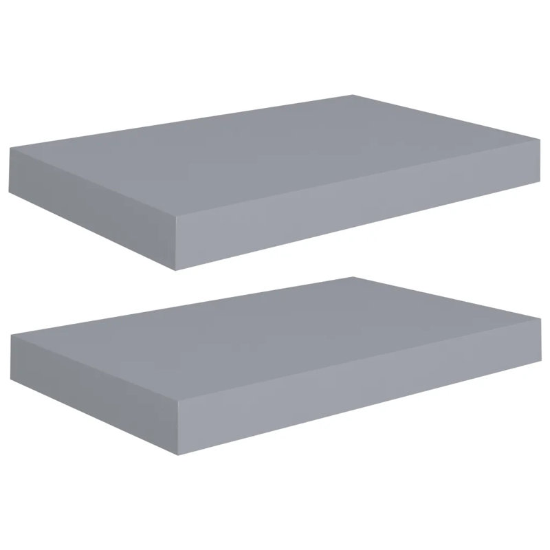 Arson 2 Piece Floating Shelf, 3.8cm H x 23cm W x 40cm D, Grey