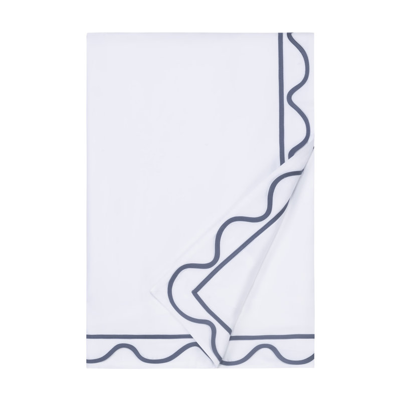 Amalfi Duvet Cover, California King Duvet Cover, White/Stone Blue