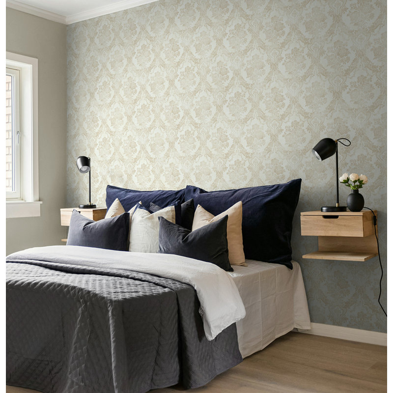 Papier peint Seabrook Designs Chateau, Crème métallique