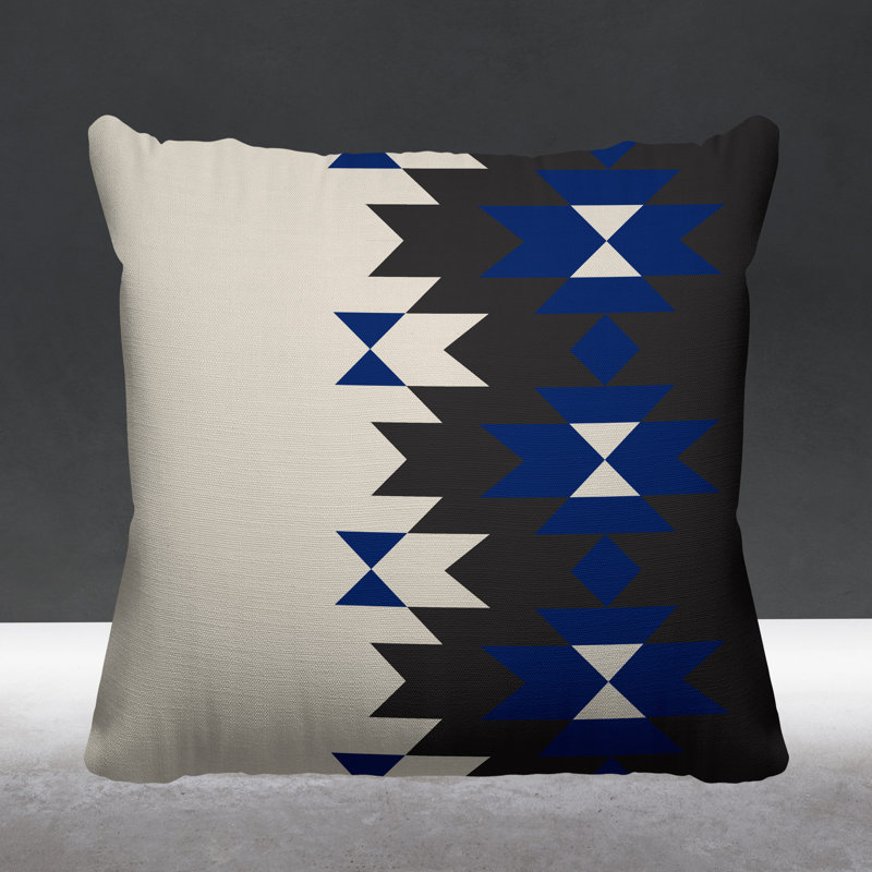 Shako Outdoor Reversible Throw Pillow, 19H" x 19W", Navy Blue