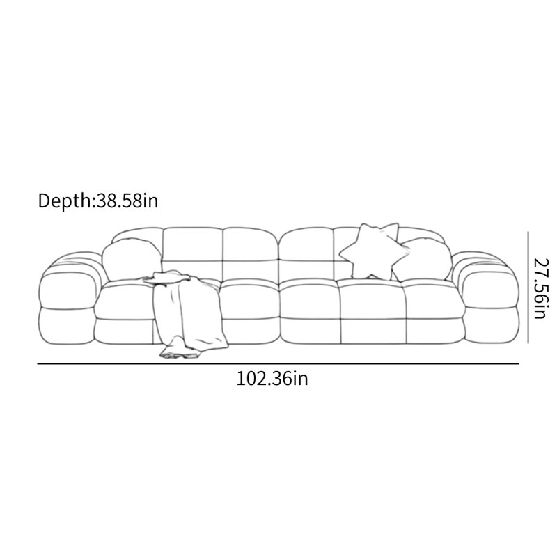 Luxury Minimalist Style Sofa, White