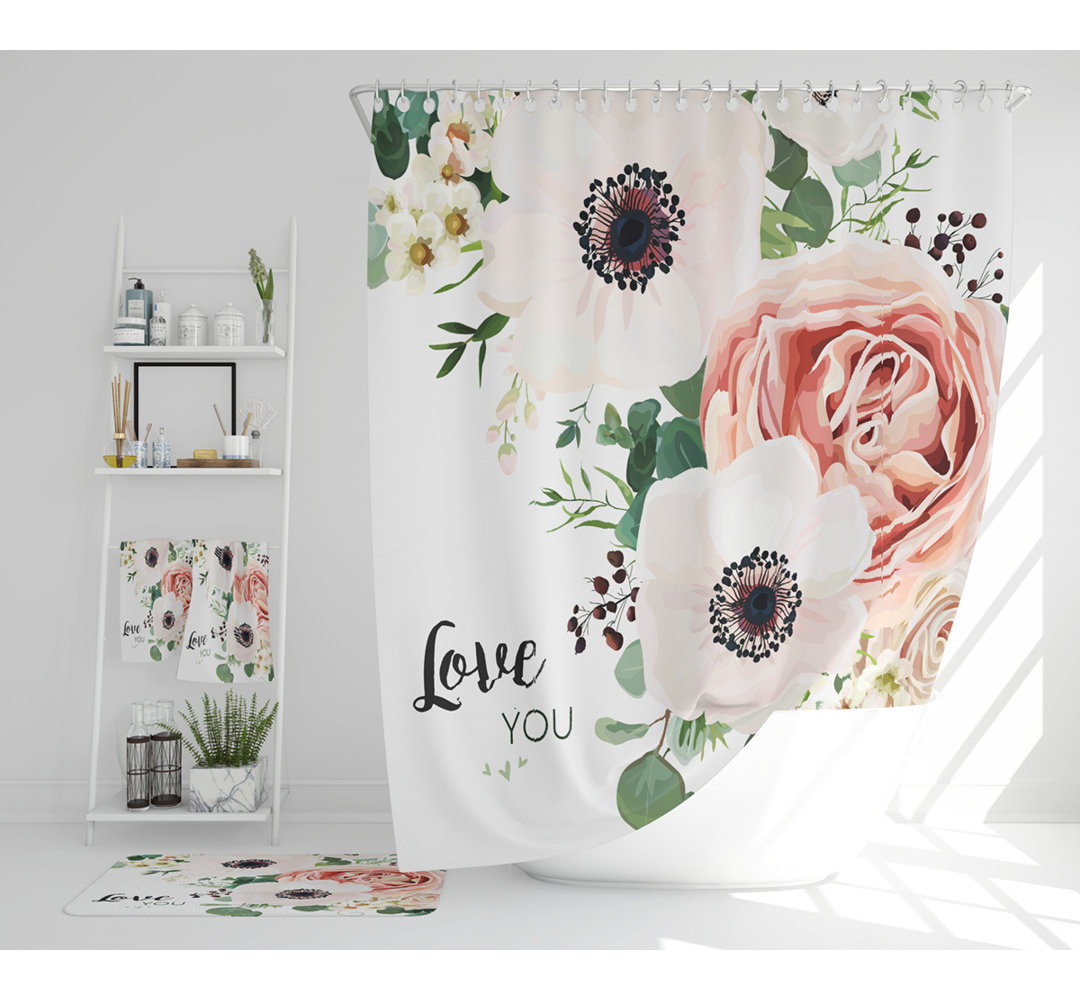 Nector Polyester Shower Curtain Set
