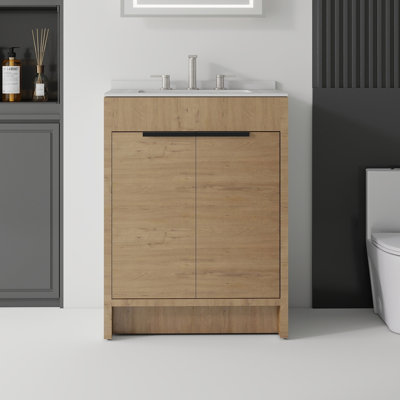 Single Vanity Bathroom Vanity With Marble Top