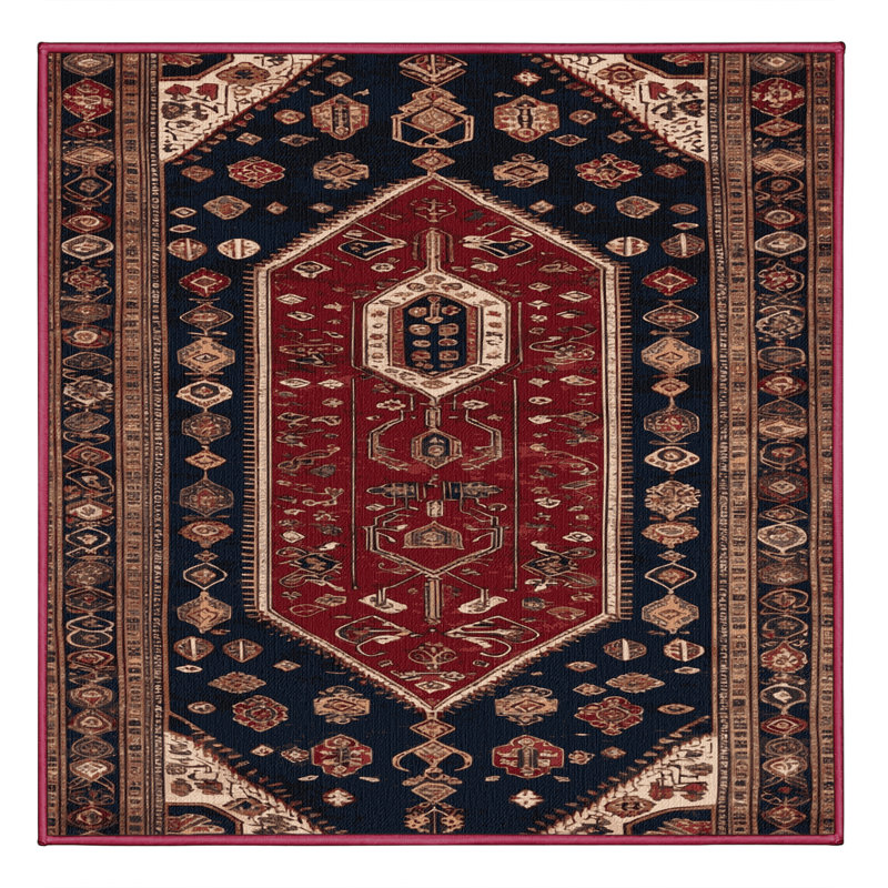 Machine Washable Turkish Brown Area Rug, Square 5'