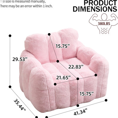 Fauteuil à billes rose pour adultes avec compression de type Lotus, anneau de traction pour une mobilité simple, sans assemblage et tissu, base antidérapante, support de mousse à mémoire de forme à haute densité de compression, chambre à coucher facile à installer