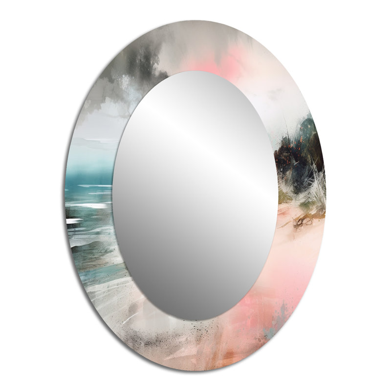 Miroir mural Ocean's Embrace V - Gris, 40 po x 30 po