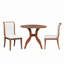 Ensemble de table de salle à manger en noyer: table ronde de 39,4 po + 2 chaises - ensemble de cuisine traditionnel en bois massif avec plateau de table incrusté, pieds courbés élégants pour la salle à manger-1527258854-1527258855
