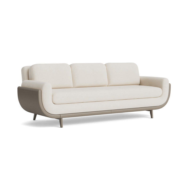 Regatta 100 Sofa, Boucle - Cream/Greenwich Leather - Pewter, Driftwood