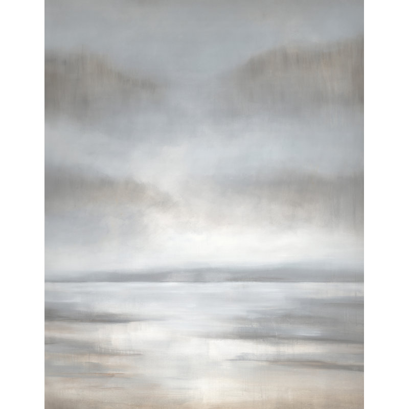 Pearly Sky II Giclee Wall Art Décor By Barclay Butera Painting by Barclay Butera, 46" H x 36" W, Hand Embellishment Silver
