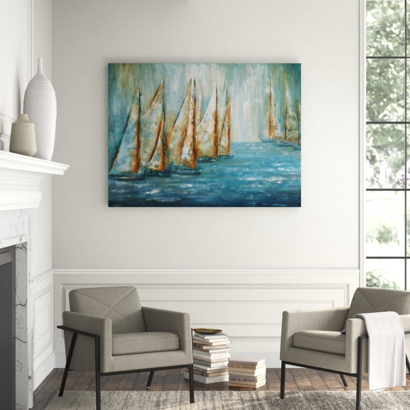 Ocean Voyage Print by Beverly Fuller, Image Brush Gel, 36" H x 48" W