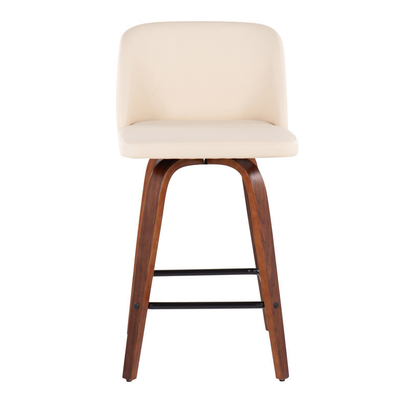 Arabelle Swivel Upholstered Counter Stool, Cream