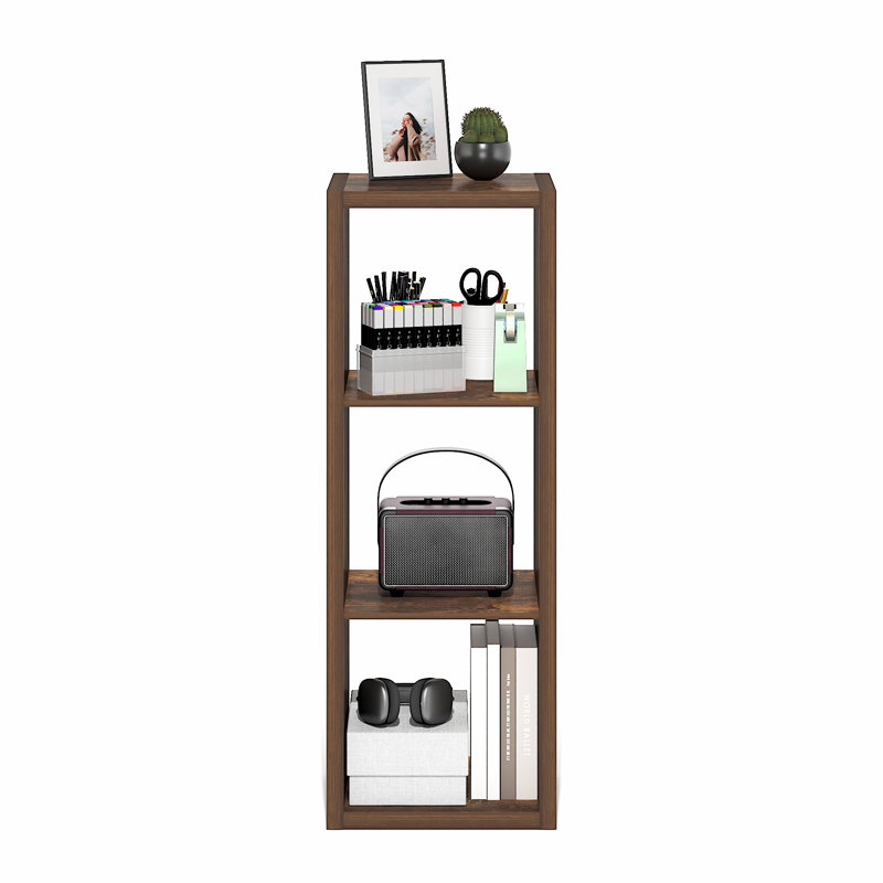 Organisateur de rangement Ebern Designs Darrington, (3 tablettes) H 43,98 po x l 15,87 po x P 14,57 po, Bois de pin ambré