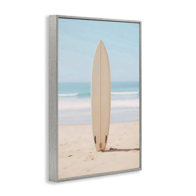 Neutral Centered Surfboard Framed Giclee, design by LSR Design Studio