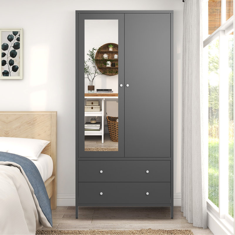 Versatile Metal Wardrobe With Multiple Storage Options For Organized Clothing