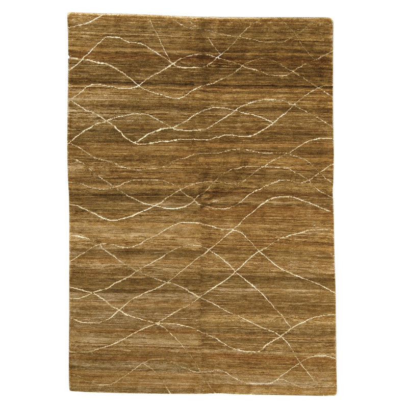 Hand Knotted Area Rug in Brown