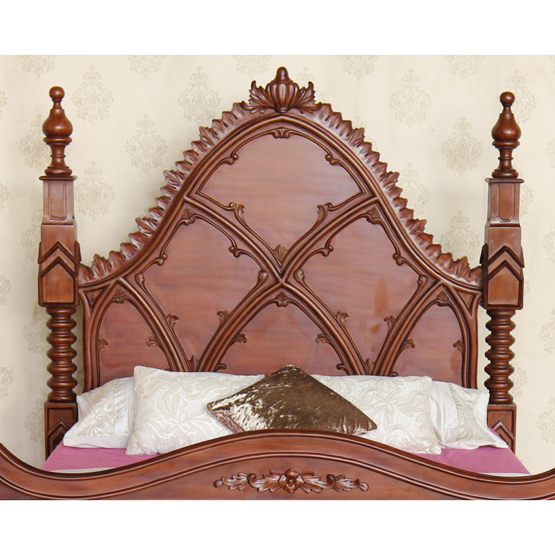 Solid Wood Bed, Wax Polish, Kingsize (5')