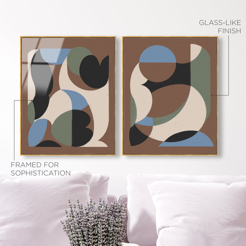 Centered Harmony Set by Oliver Gal, 21" H x 17" W, Gold Floater Frame