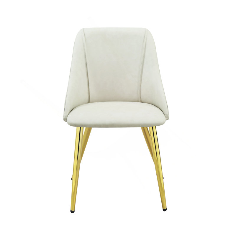 Ensemble de 2 chaises d'appoint en cuir synthétique blanc Gaines