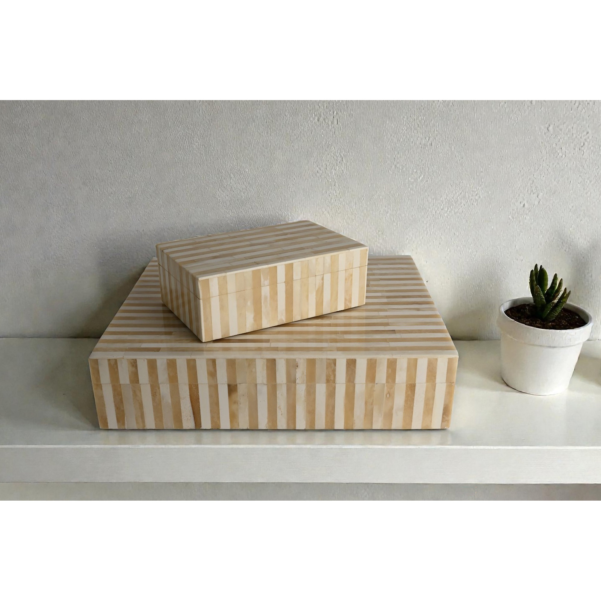 Dilan Bone China Decorative Box, 3" H x 11" W x 13.5" D