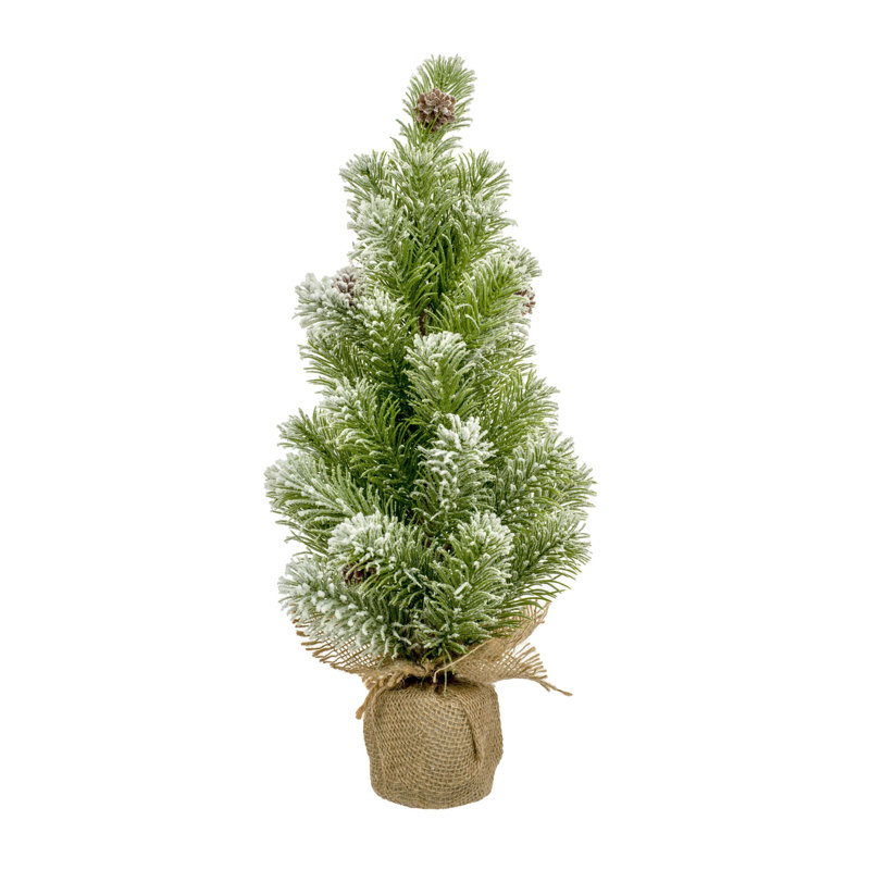 Faux arbre enneigé vert foncé