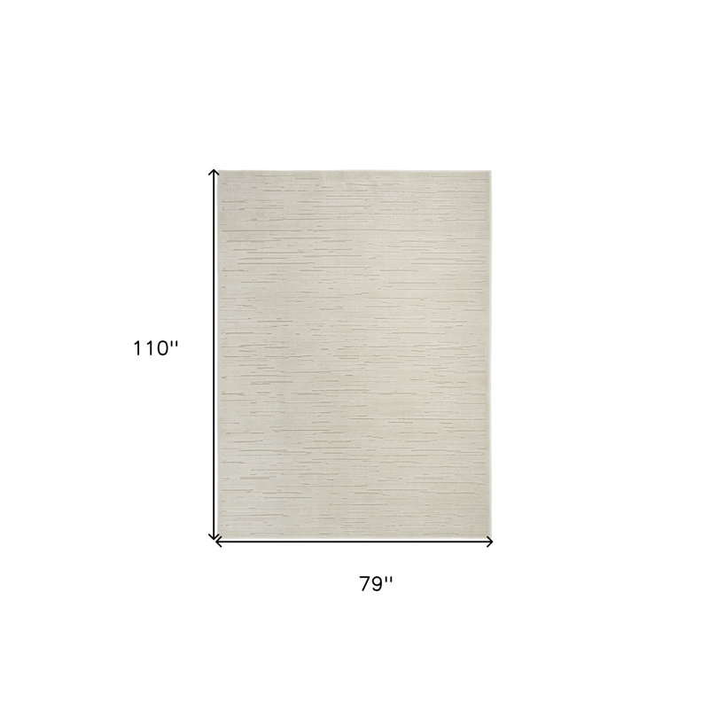 7' X 9' Beige Geometric Area Rug