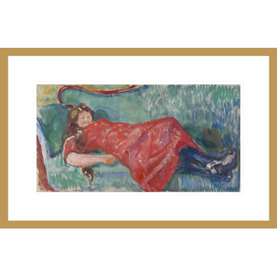 On the Sofa by Edvard Munch -Framed Giclee Print