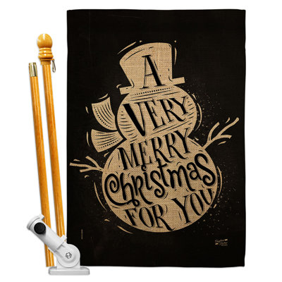 Double Sided 40'' H x 28'' W Polyester Christmas Flag Set