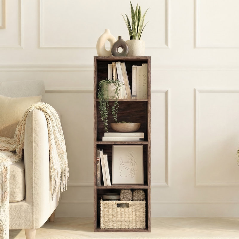 Gerardi 32cm W Standard Bookcase, Walnut, 106 cm H x 32 cm W