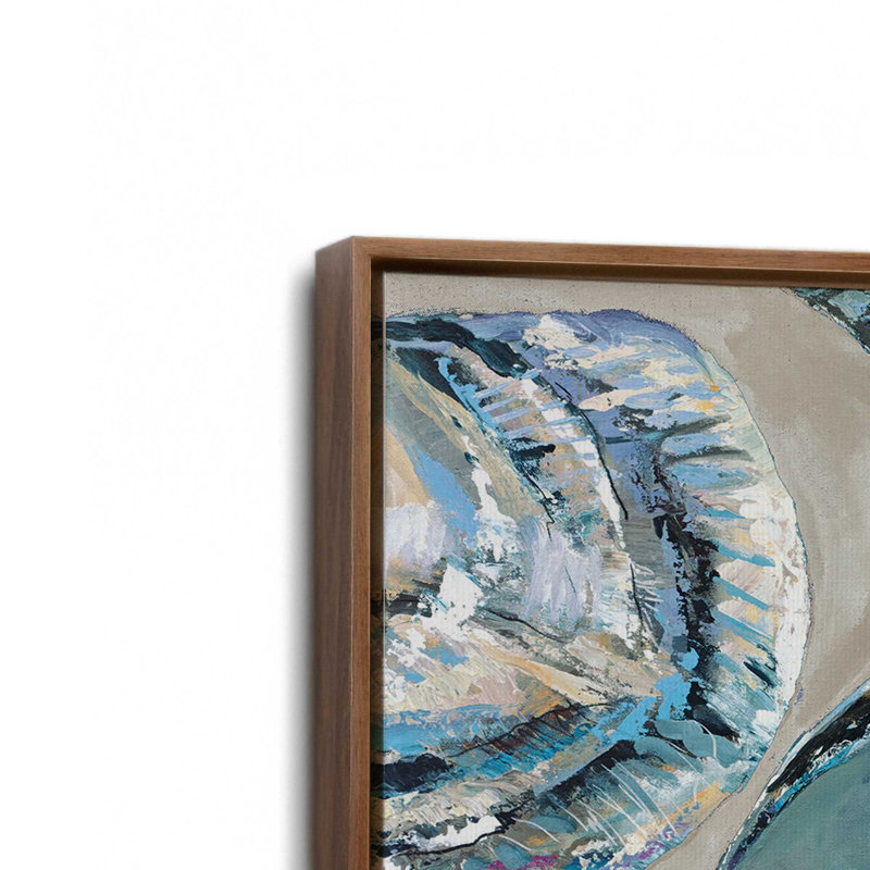 «Summer Party Blue» par Jeanette Vertentes, reproduction d'art sur toile, Brun, Cadre flottant, H 36 po x l 36 po