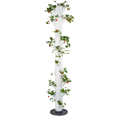 Sissi Strawberry Planter Pot, Raised Bed Tower for Strawberries, 10-level Infinity, 185 cm, 25 L Soil