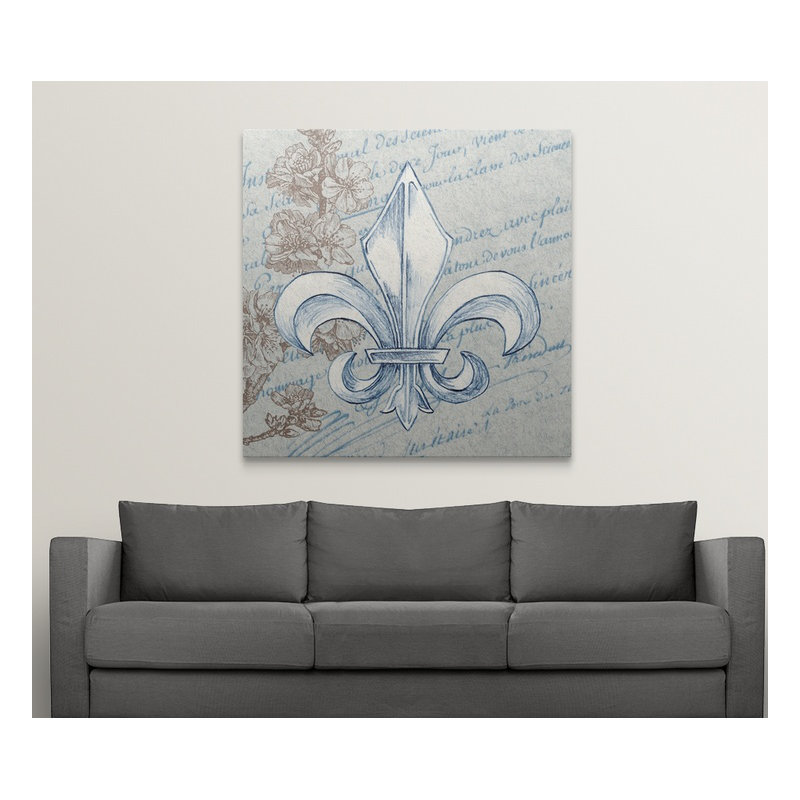 « french fleur de lis i », impression, H 16 po x l 16 po x P 1,5 po, Toile