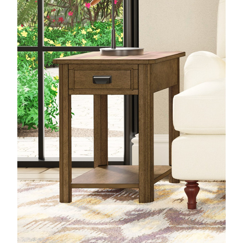 Parman Oak Wood Laminate Rectangular End Table