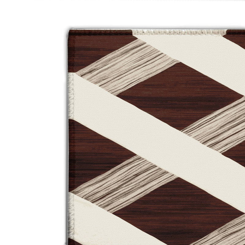 Tapis d'intérieur et d'extérieur à carreaux beige, Rectangulaire 2 pi x 3 pi