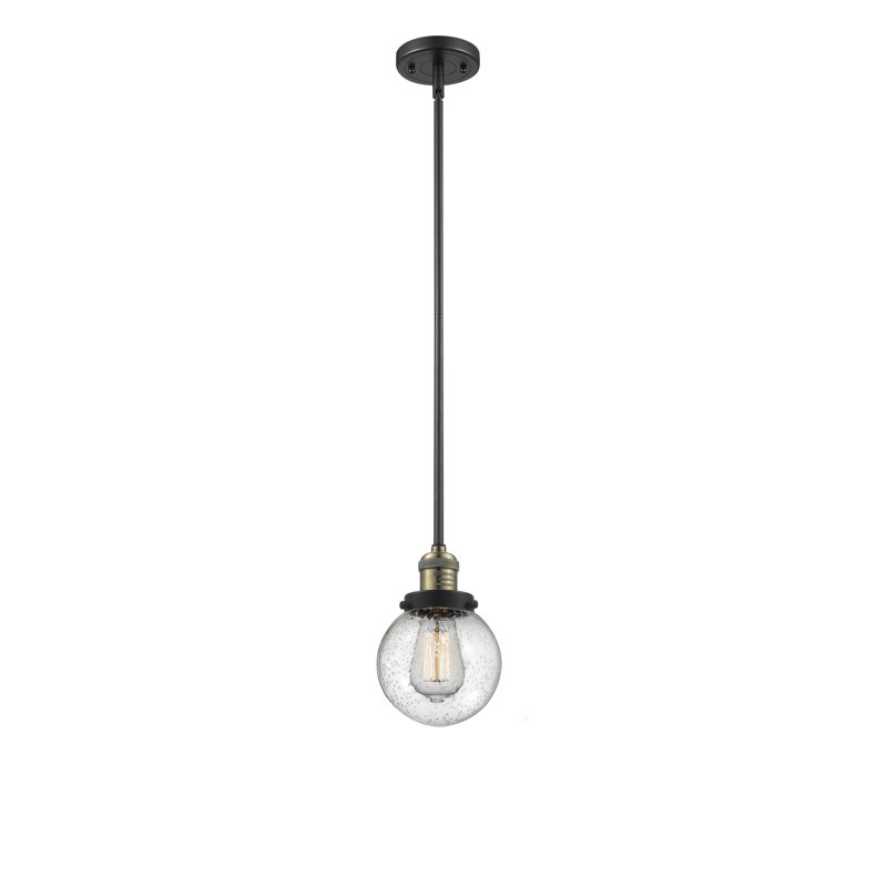 Clementina 1 - Light Single Pendant, Black Antique Brass, No Bulb Included, Seedy