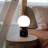 Mila 9.85 in. Mid-Century Modern LED Bedside Table Lamp with Black Marble and Frosted Globe Shade - Bundle Set of 2-104311734