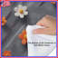 Édredon orange, fleurs blanches-126342703