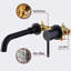 Robinet de salle de bain mural noir mat, construction en métal robuste, poignée simple à 2 trous avec finition rouille et robinet facile à assembler pour la salle de bain, noir, laiton robuste, débit d'eau efficace-128812770