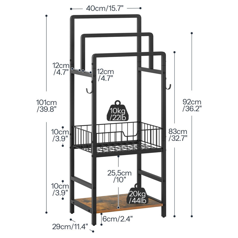 40 cm L Wall Mounted Towel Rack