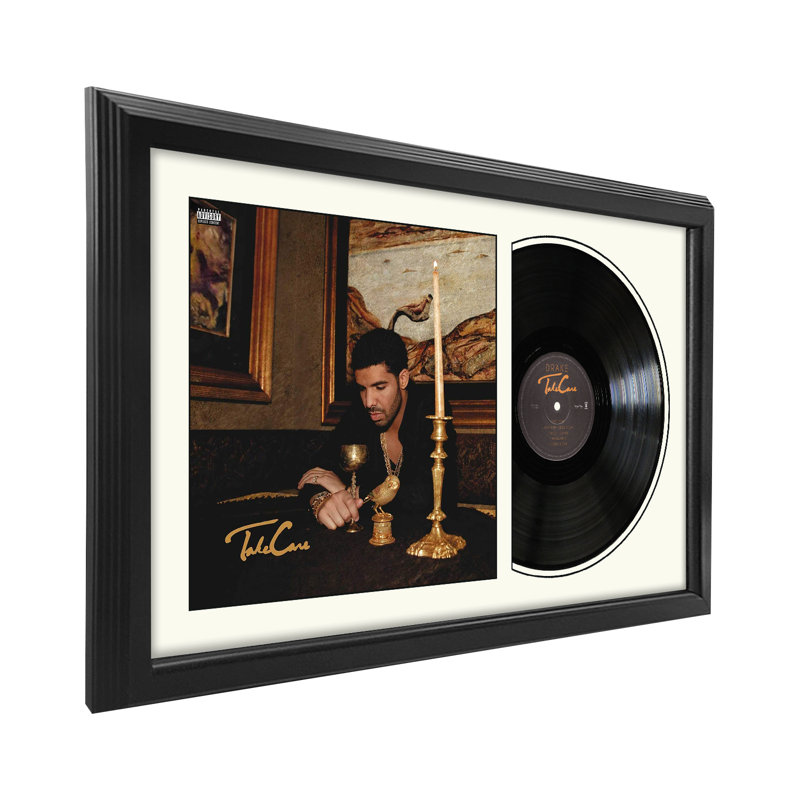 Drake «Take Care», disque encadré avec passe-partout blanc, Blanc