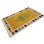 Tapis oriental indo-Gabbeh à bordure dorée jaune 4 x 6